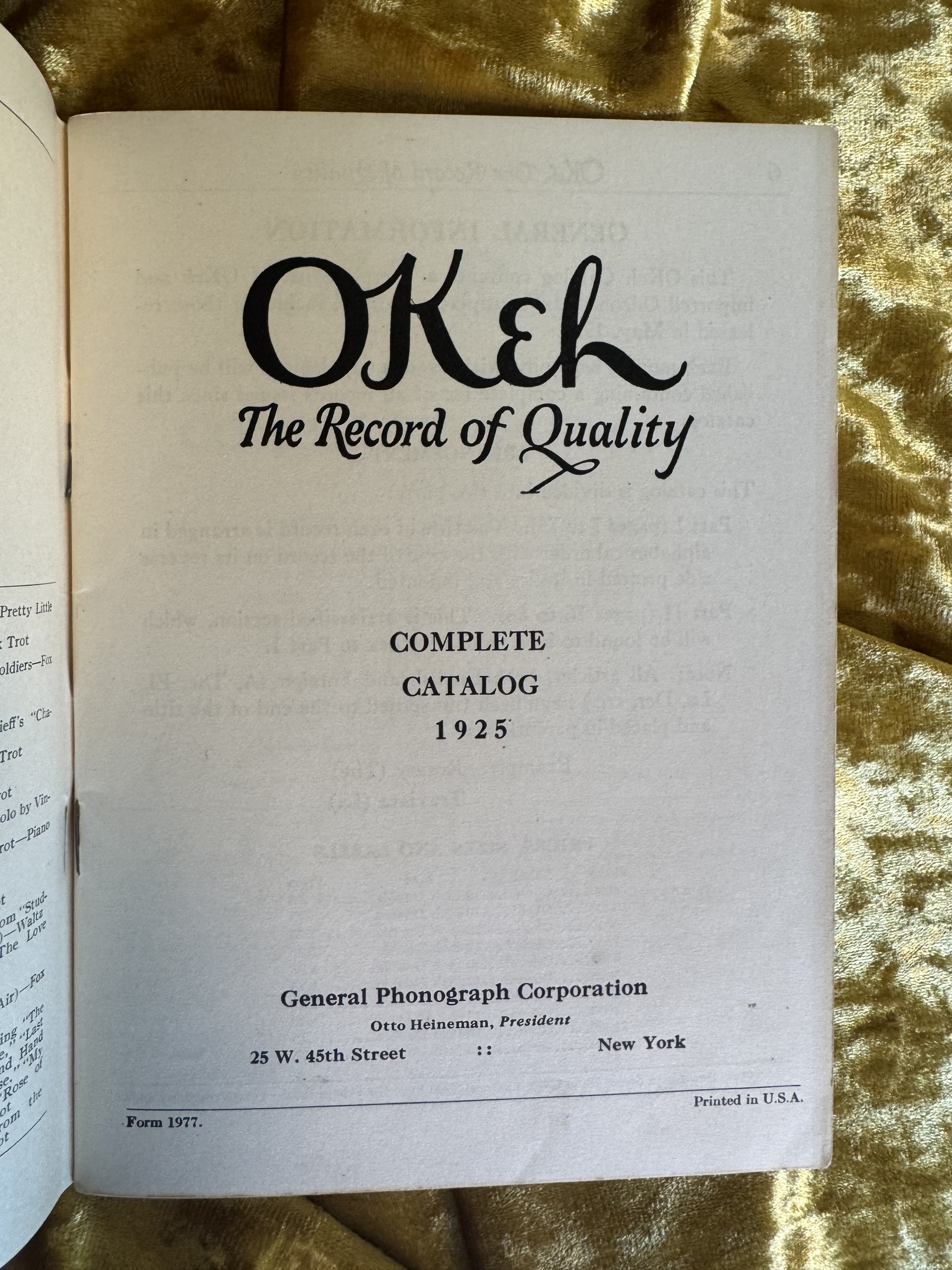 Okeh Record Catalog