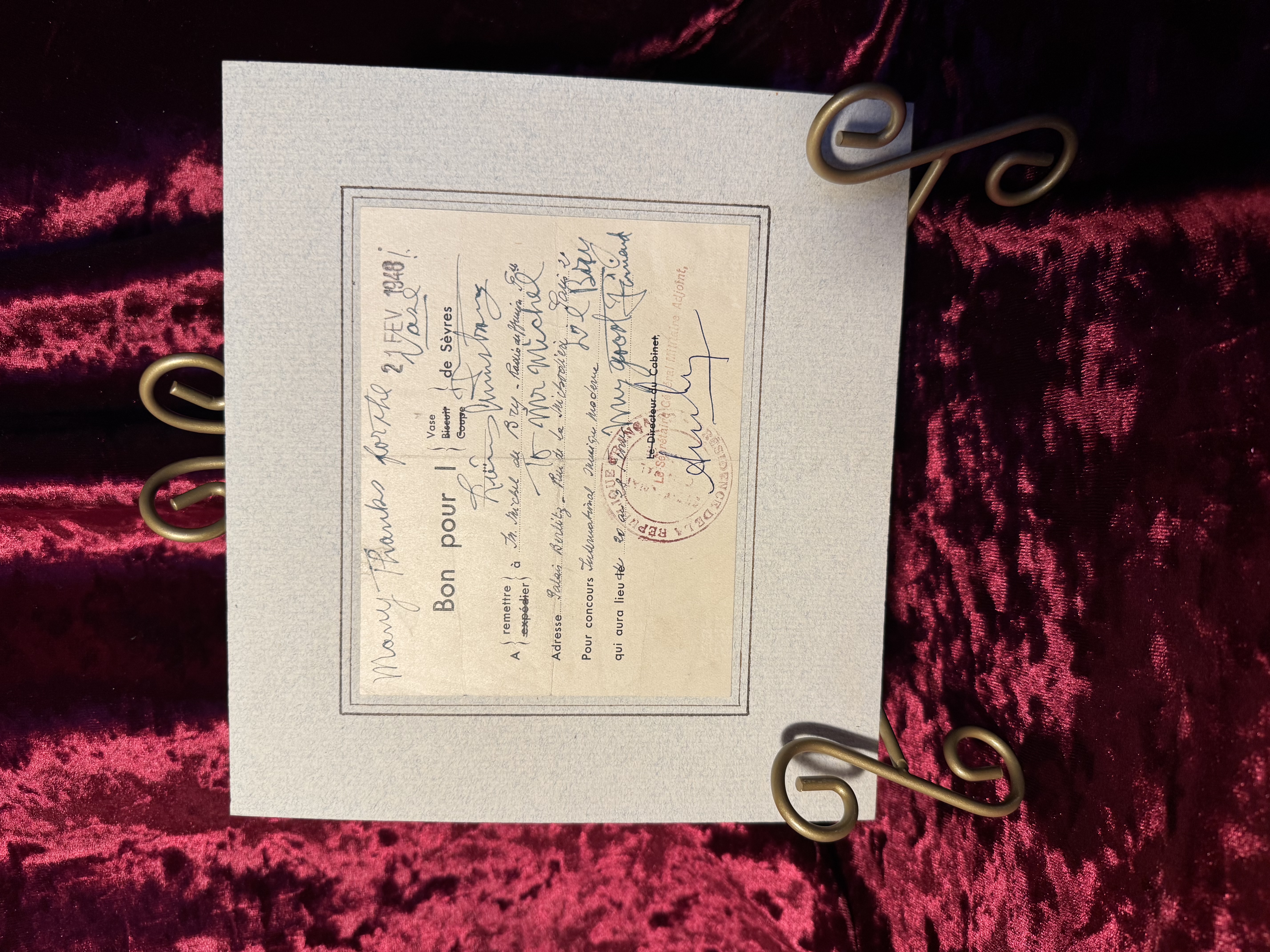 To Mr. Michel De Bry (1948)