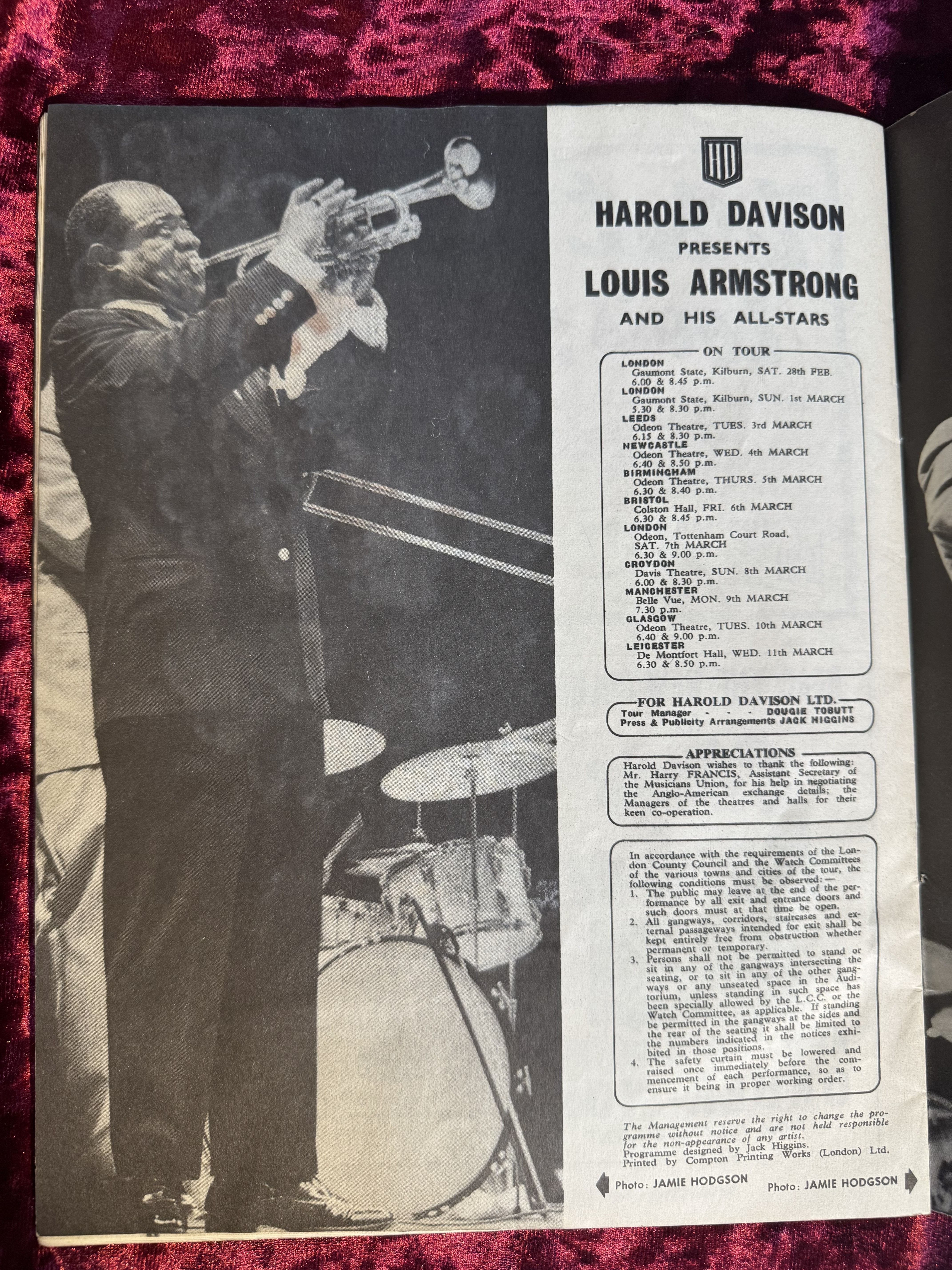 1959 British Concert Program