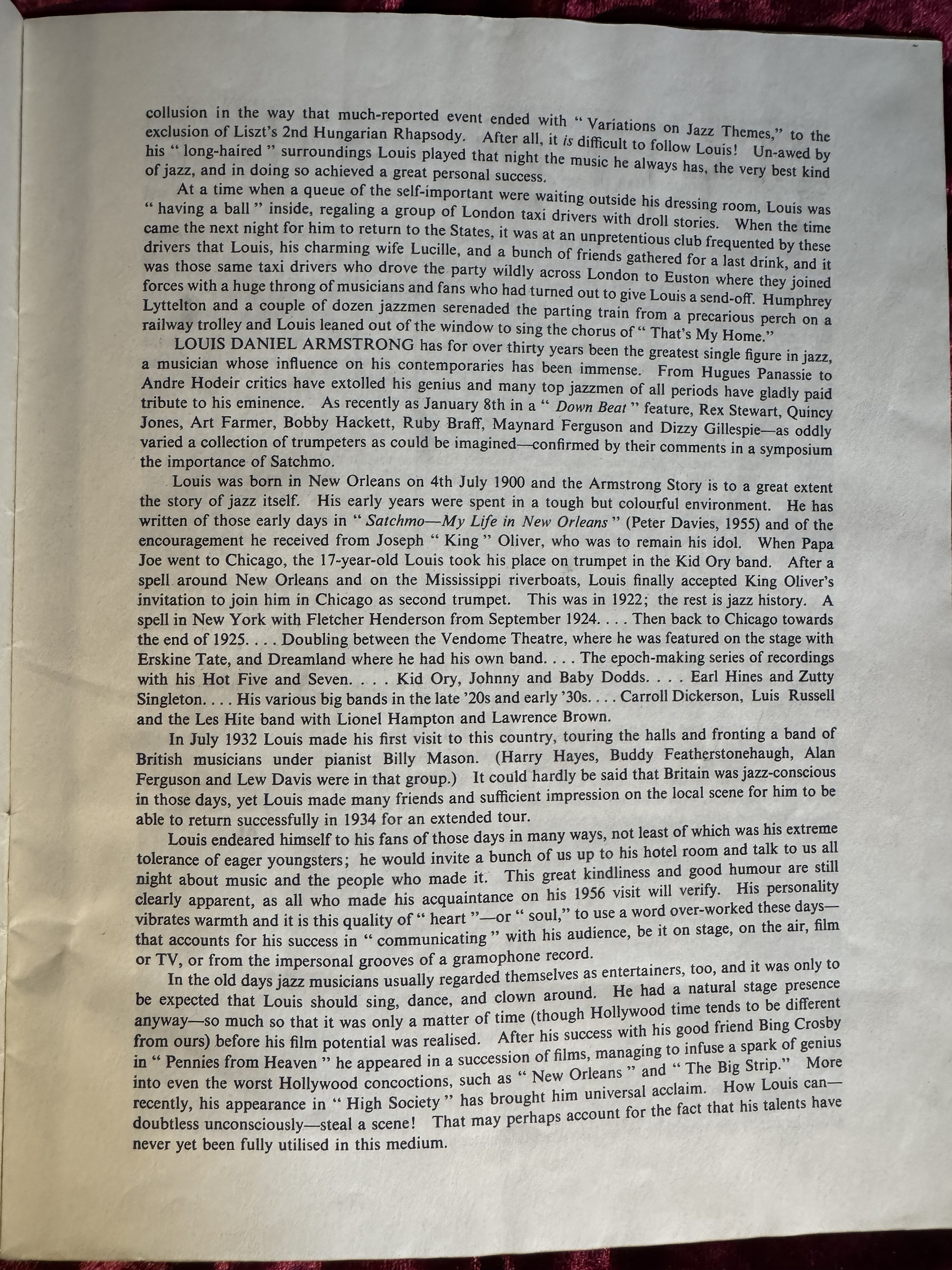 1959 British Concert Program