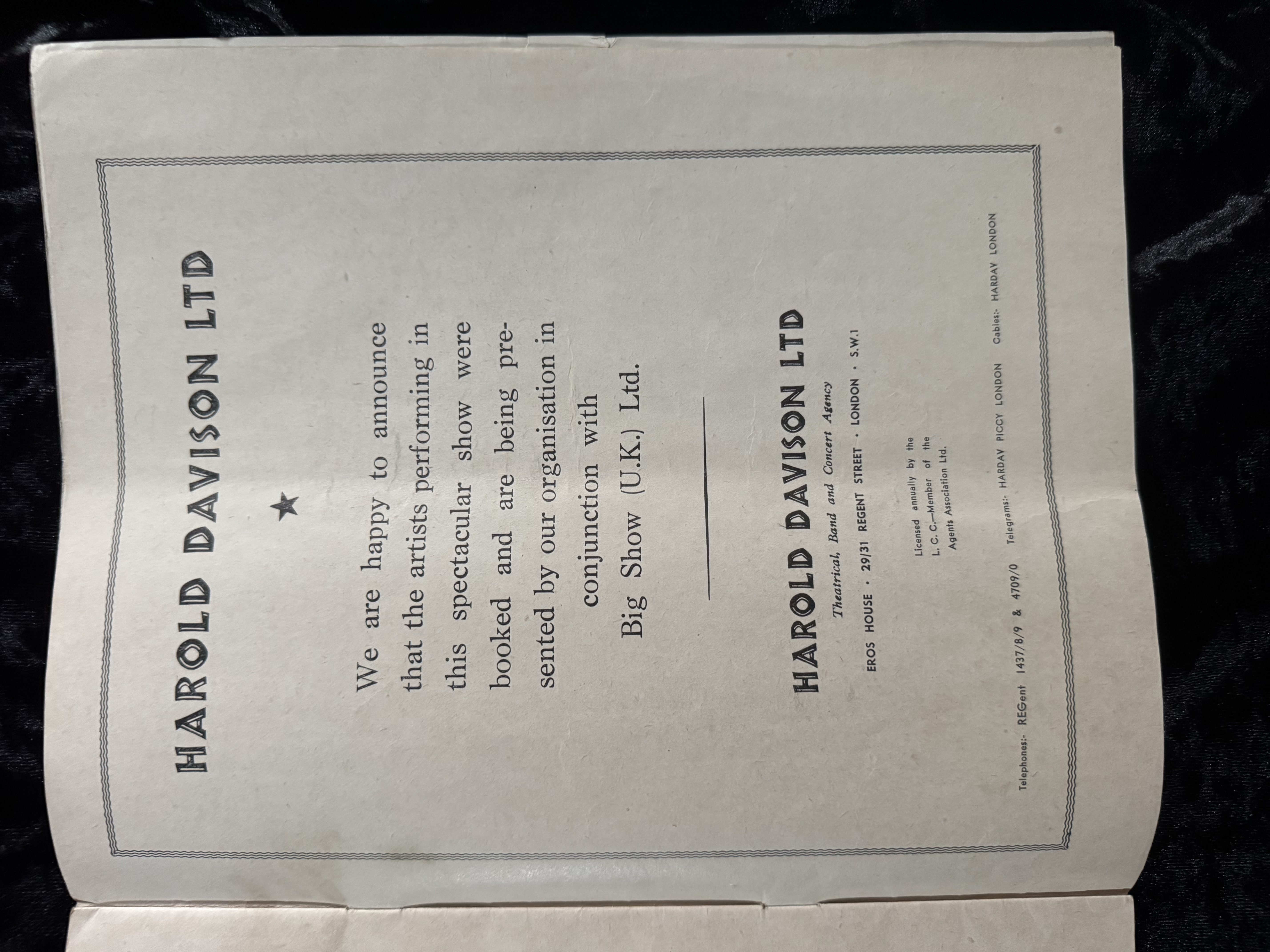 1956 British Concert Program