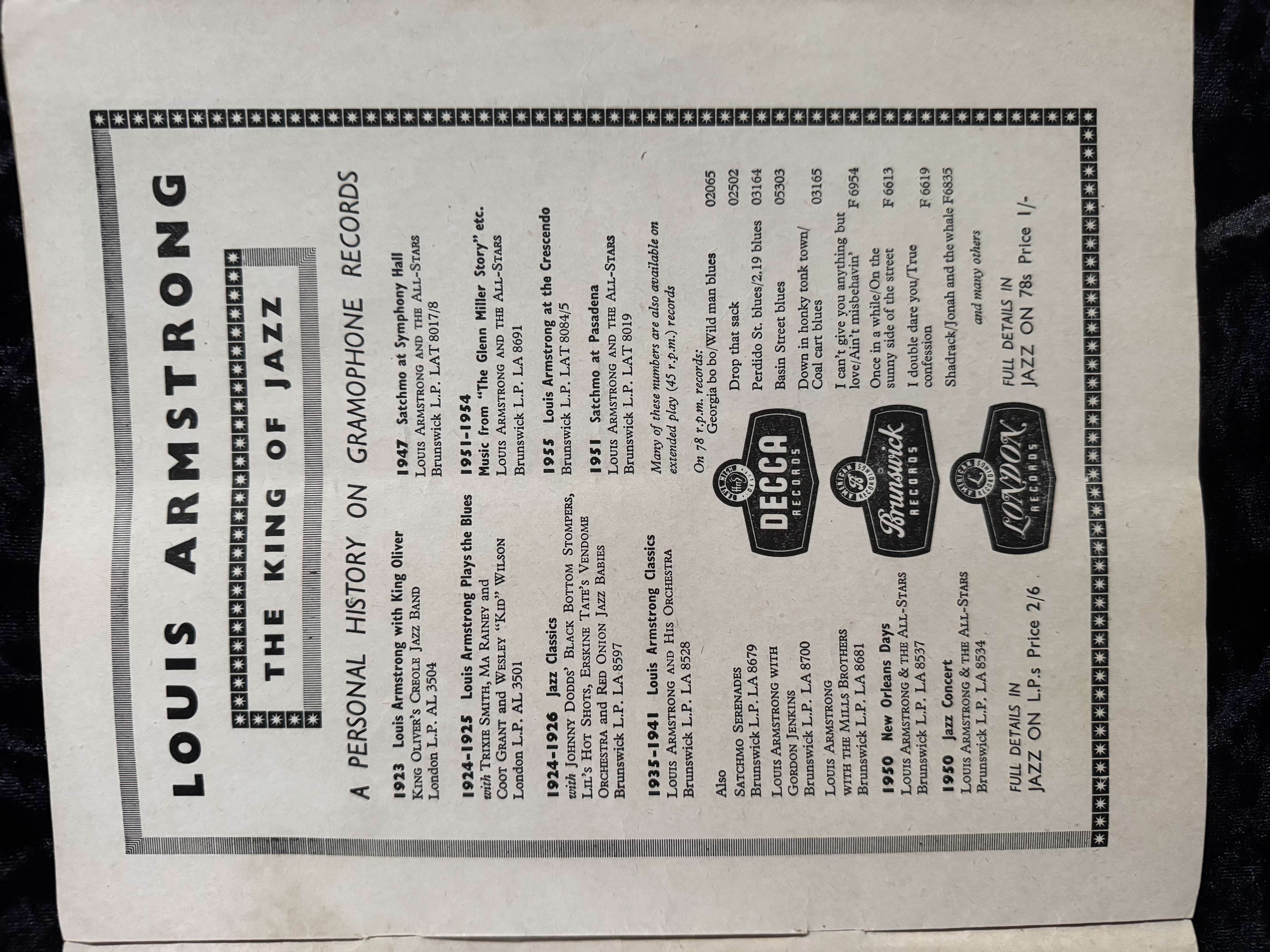 1956 British Concert Program