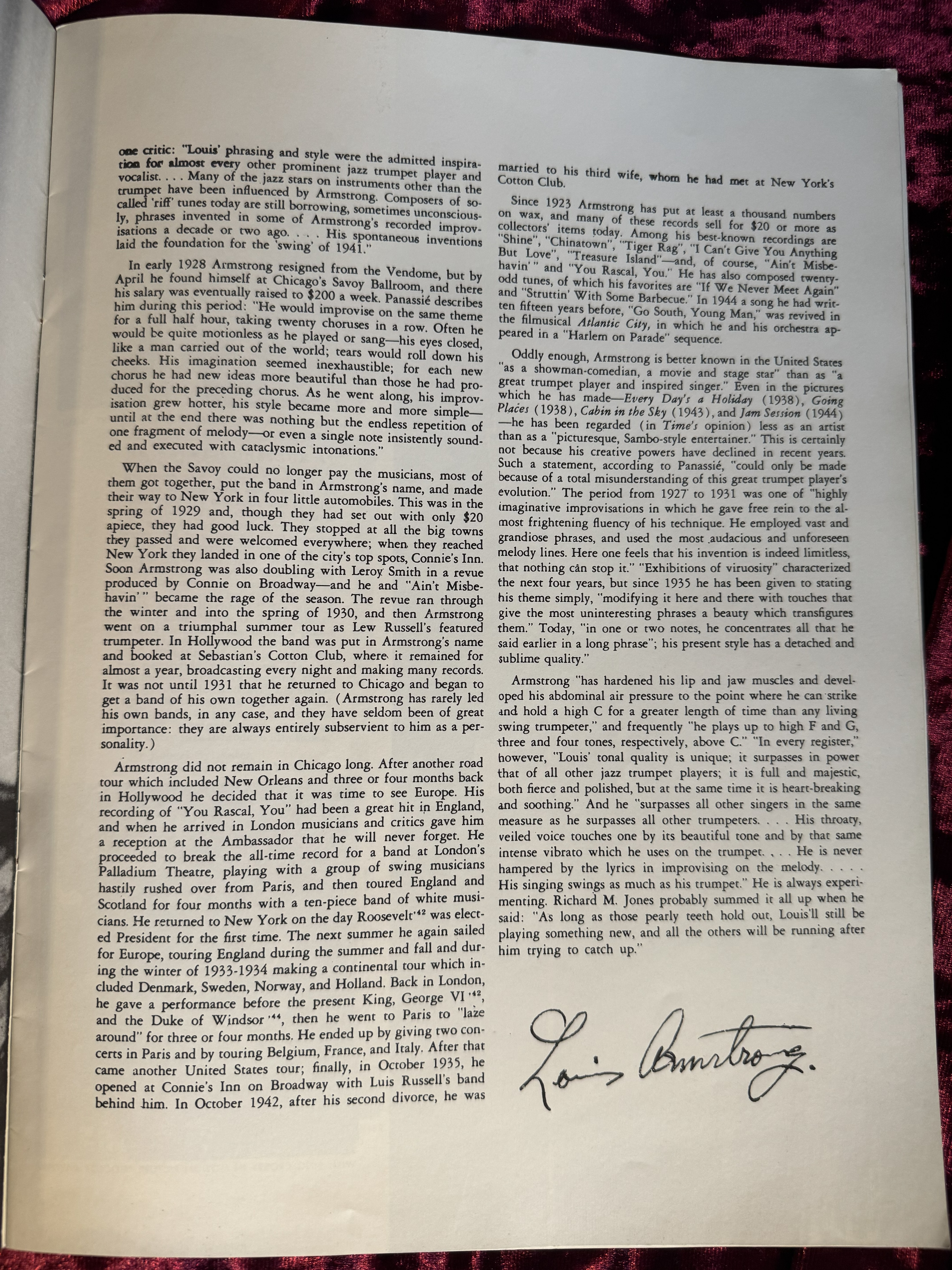 1954 Concert Program