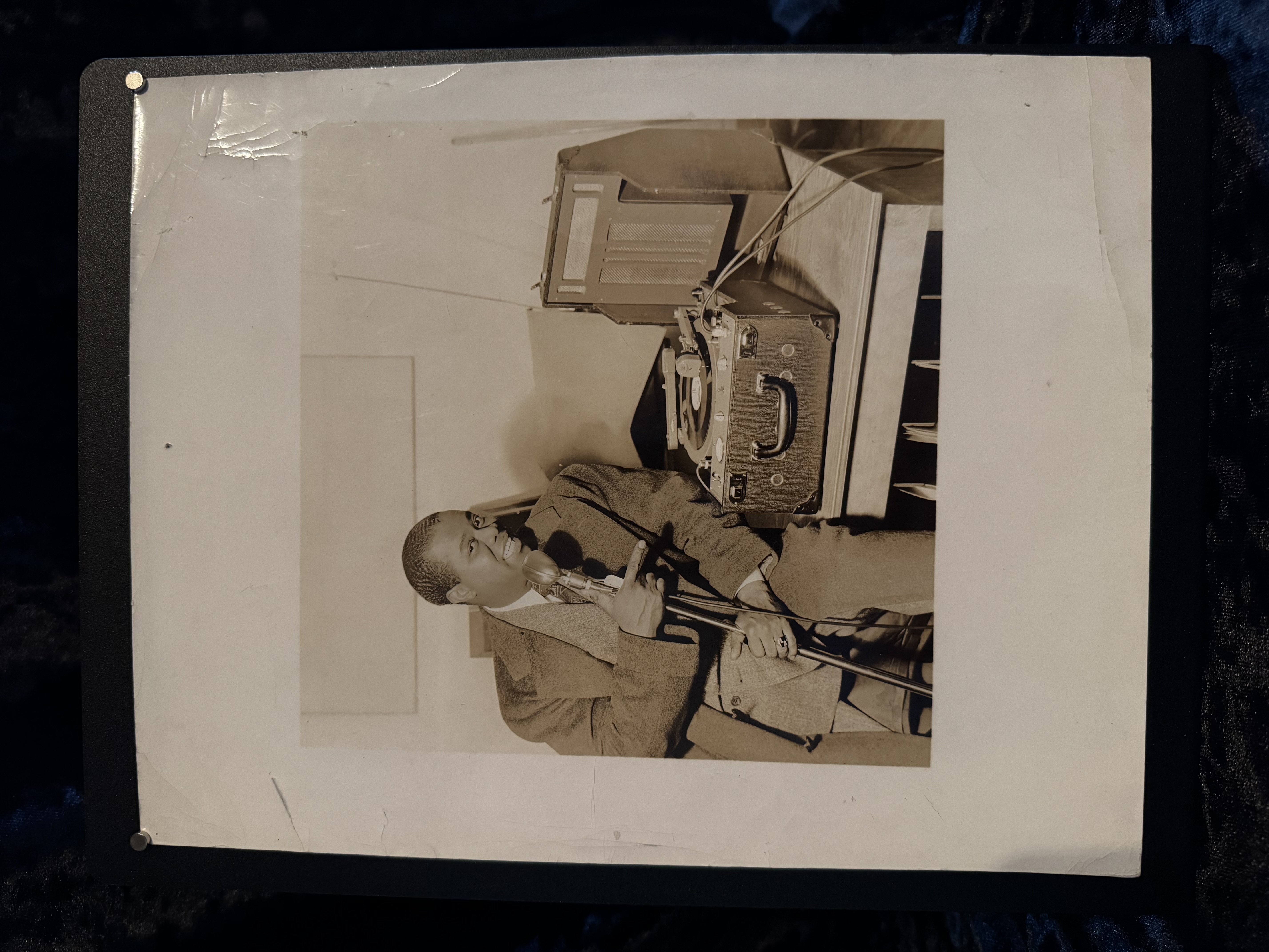 Photograph with Presto Record Lathe