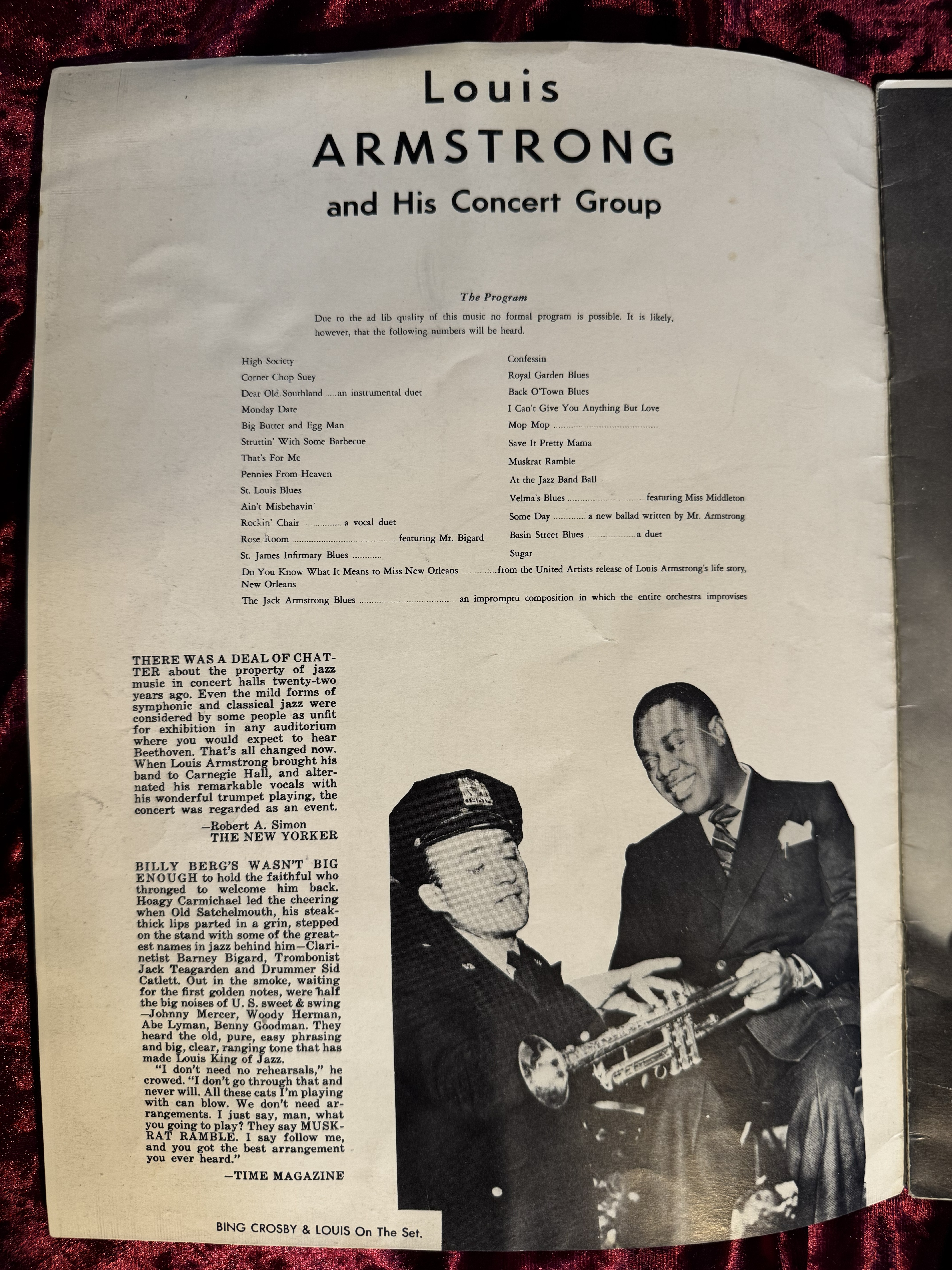 1952 Signed Concert Program