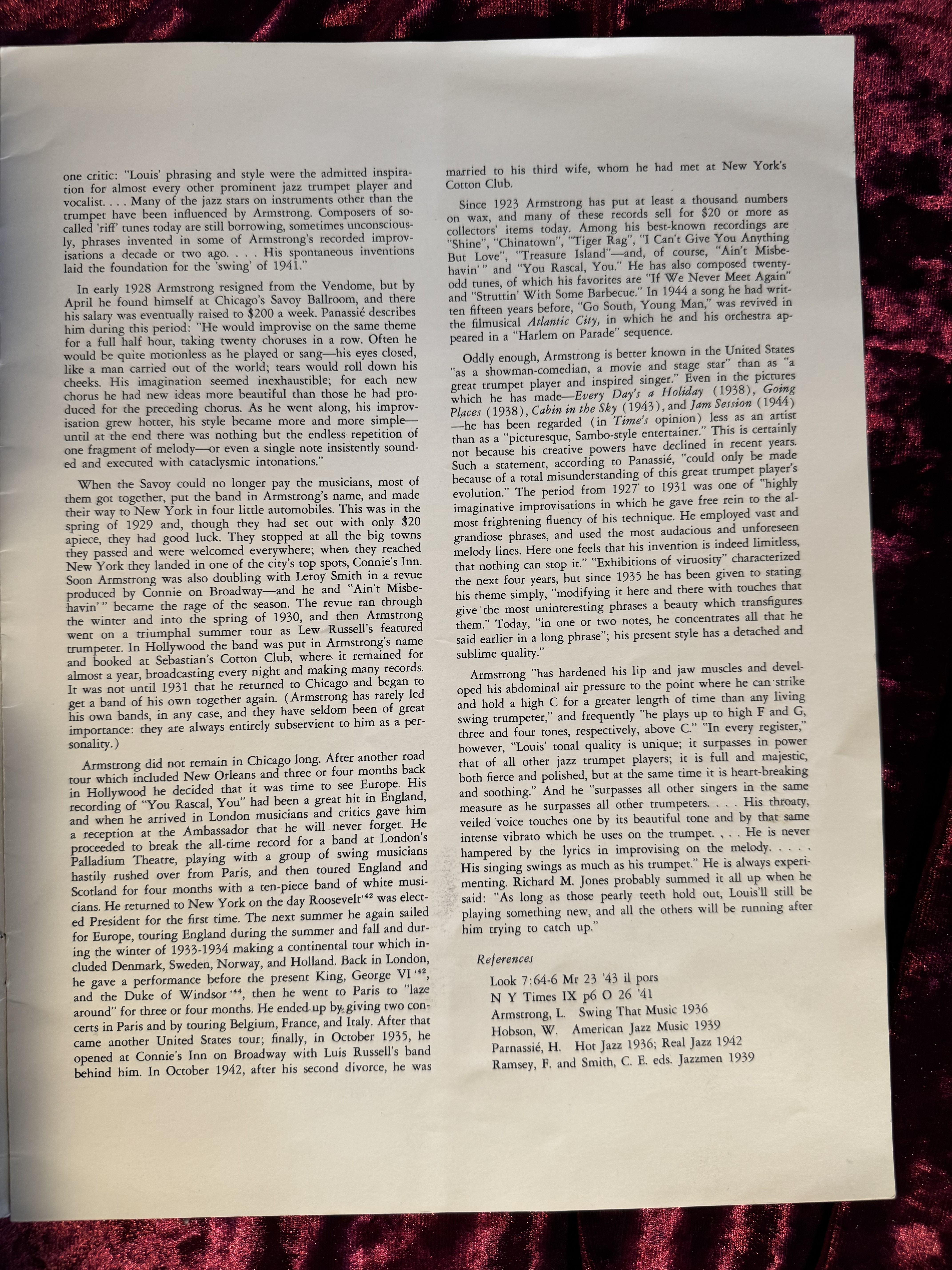 1952 Signed Concert Program