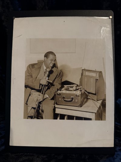 Photograph with Presto Record Lathe